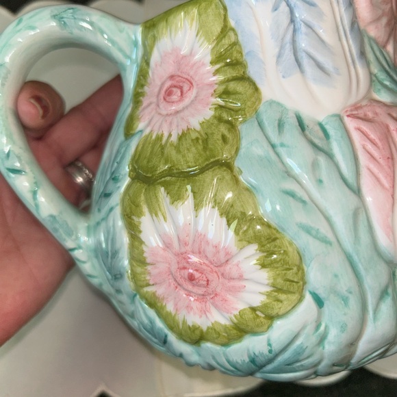 Vintage Beautiful Embossed Flowers Pitcher - Picture 7 of 7